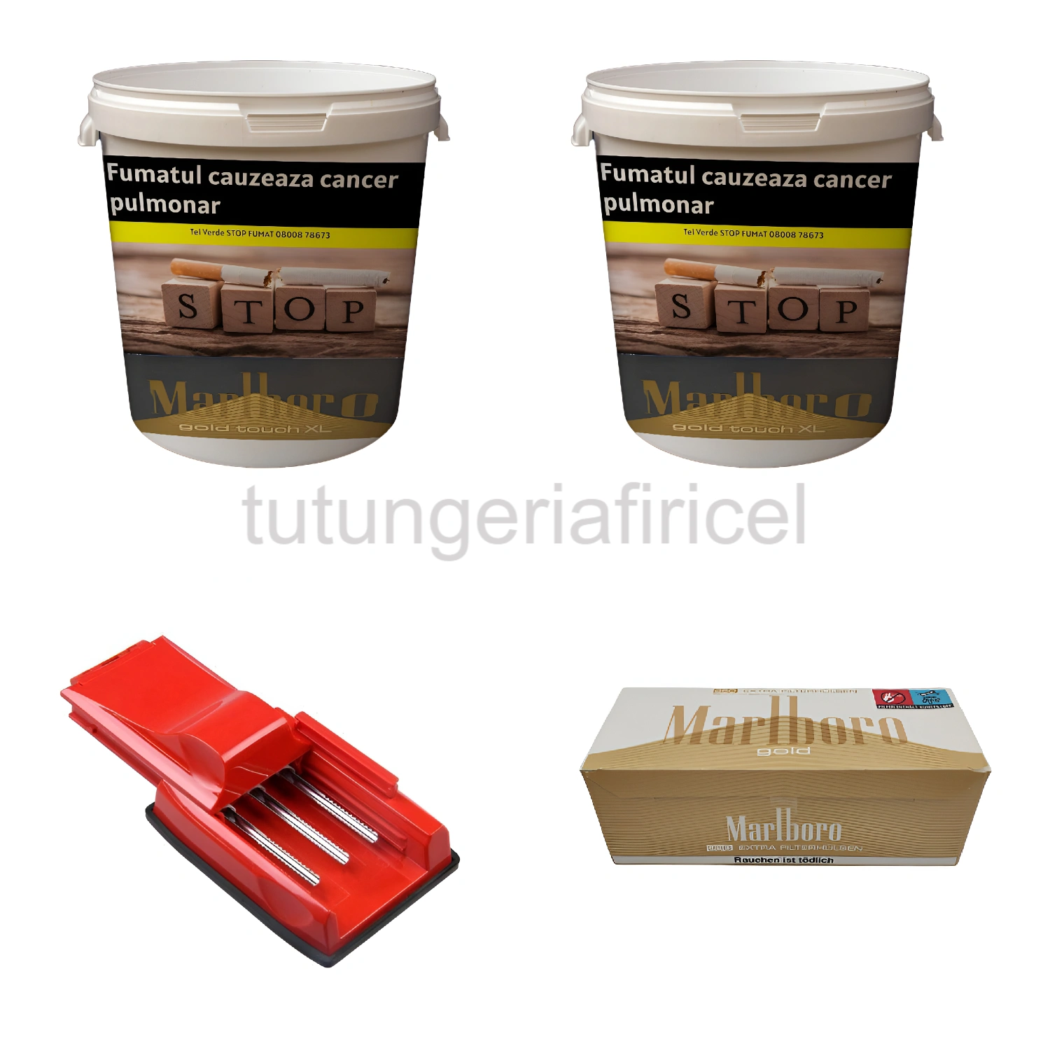 2 X Tutun la Găleată Marlboro 0.1 + Aparat de Facut Țigări + Tuburi Țigări Malboro 200 Buc — Oferte